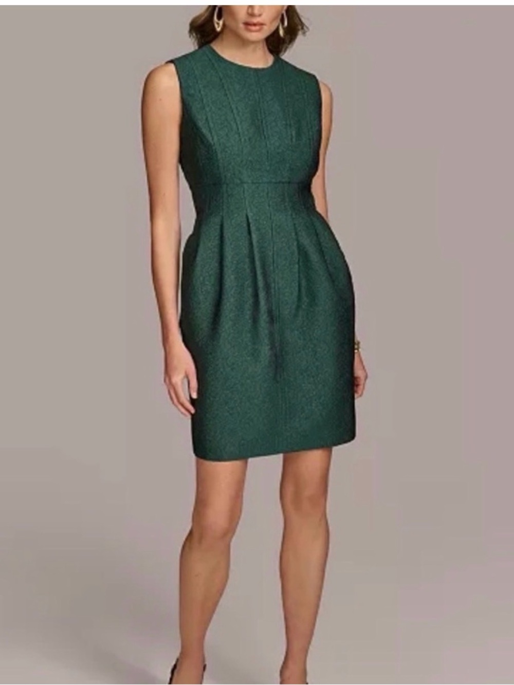 Donna Karan Green Sparkle Mini Dress with Pockets